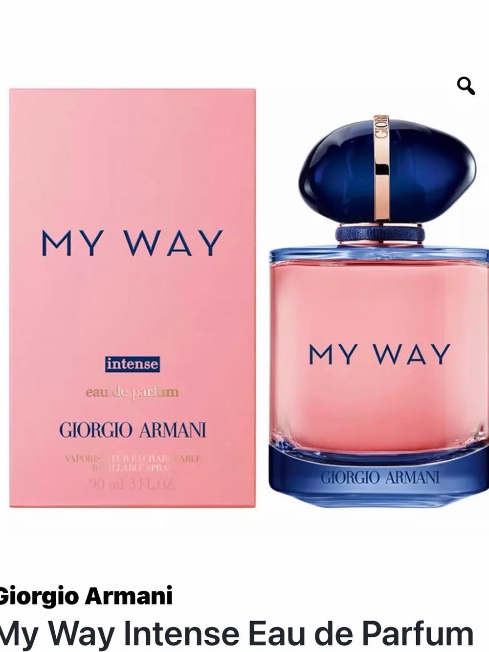 Giorgio Armani My Way Intense Pink & Deep Blue Bottle 3 oz